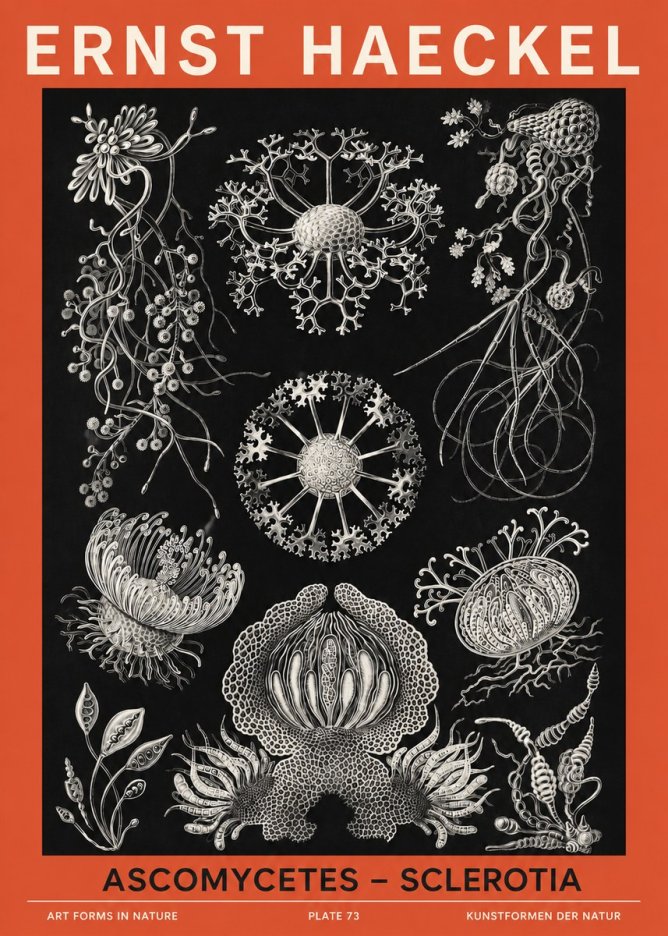 Ernst Haeckel Ascomycetes — Sac Fungi No6 - Póster