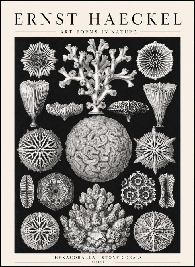 Ernst Haeckel Hexacoralla – Six-rayed Corals No2 - Póster