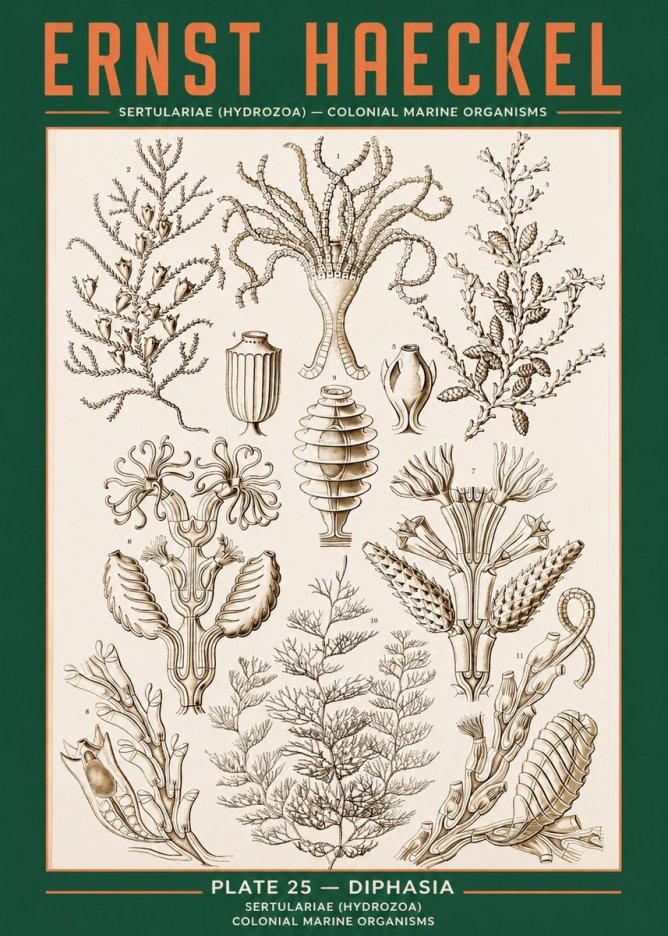 Ernst Haeckel Sertulariidae No3 - Póster