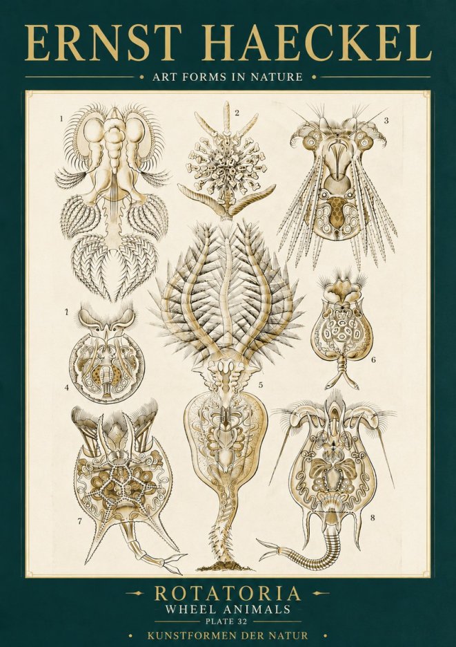 Ernst Haeckel Rotatoria - Wheel Animals No6 - Póster