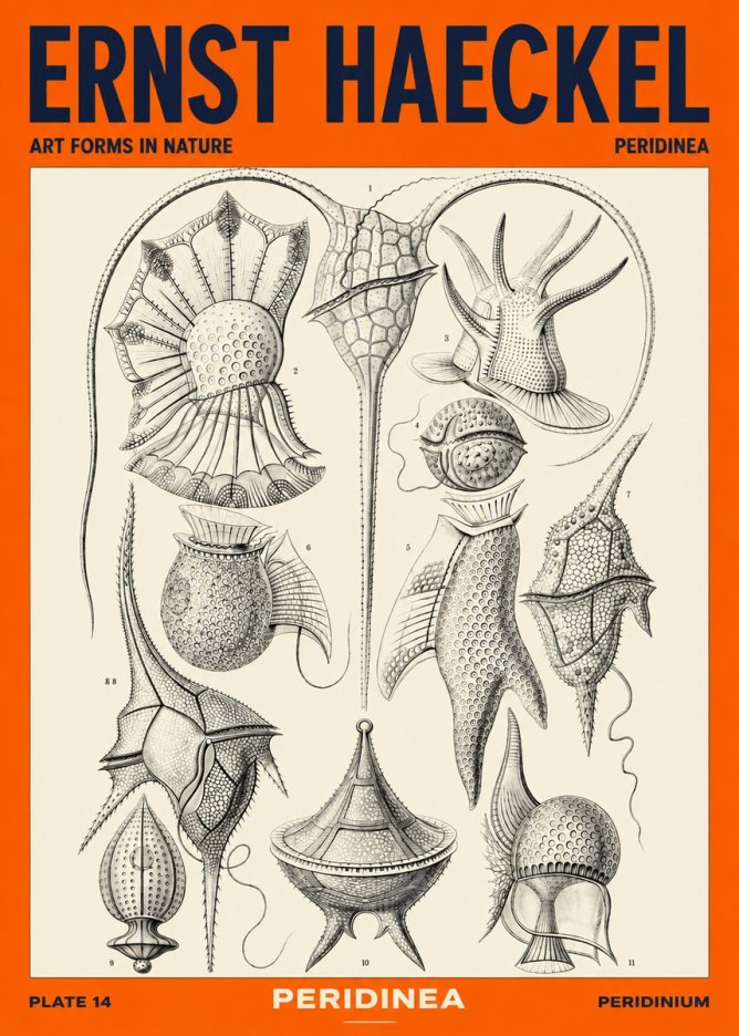 Ernst Haeckel Peridinea No4 - Póster