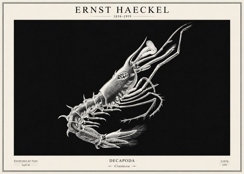Ernst Haeckel Decapoda the Crustaceans No2 - Póster
