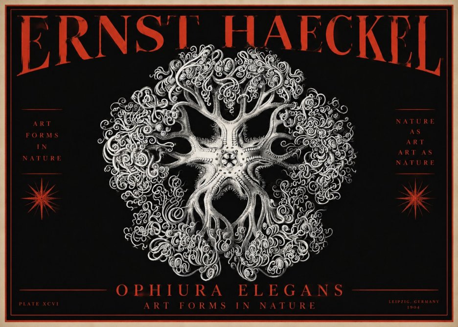 Ernst Haeckel Ophiuroidea Sea Tree - Deep Sea No4 - Póster