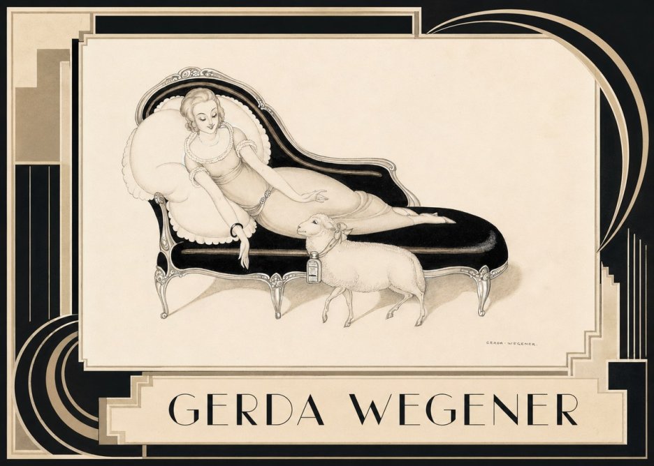 Gerda Wegener Lady with Lamb No5 - Póster