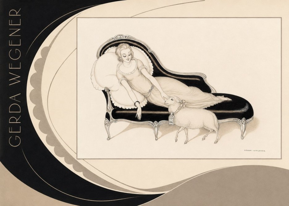Gerda Wegener Lady with Lamb No6 - Póster