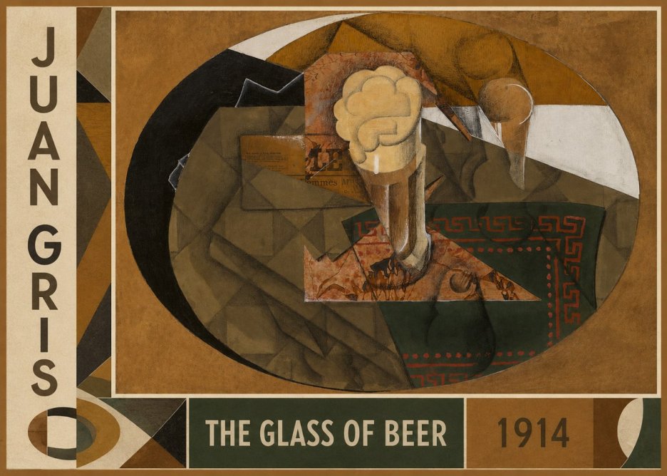 Juan Gris The Glass of Beer No3 - Póster