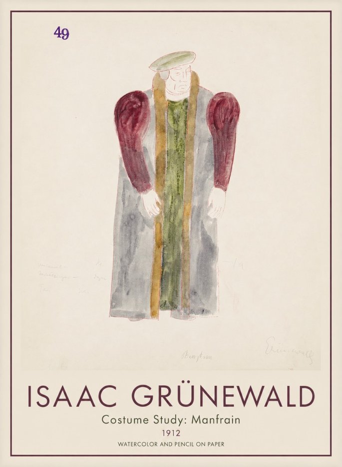 Isaac Grünewald Costume Study: Manfrain No1 - Póster