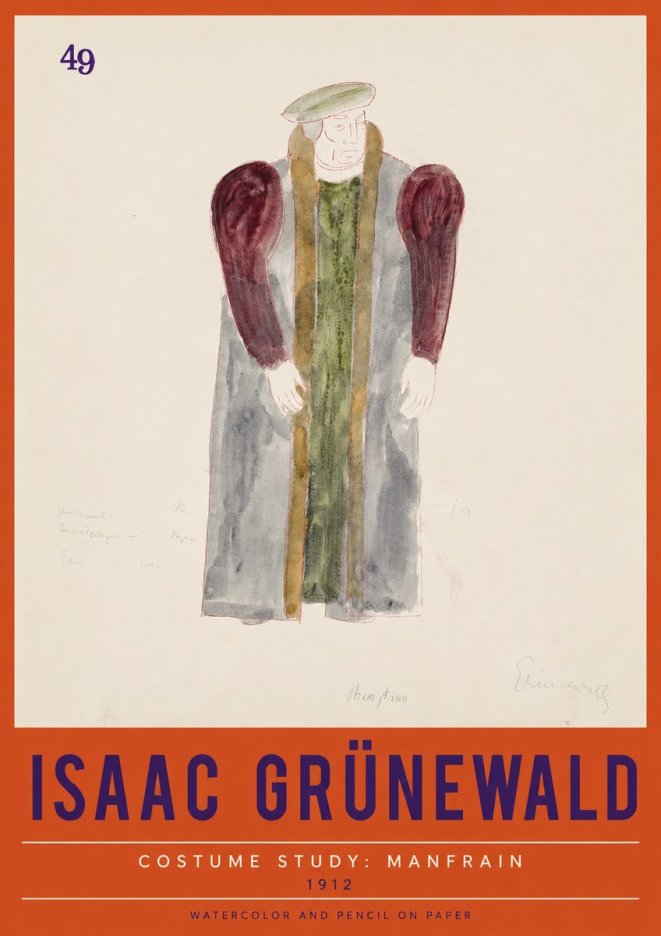 Isaac Grünewald Costume Study: Manfrain No2 - Póster