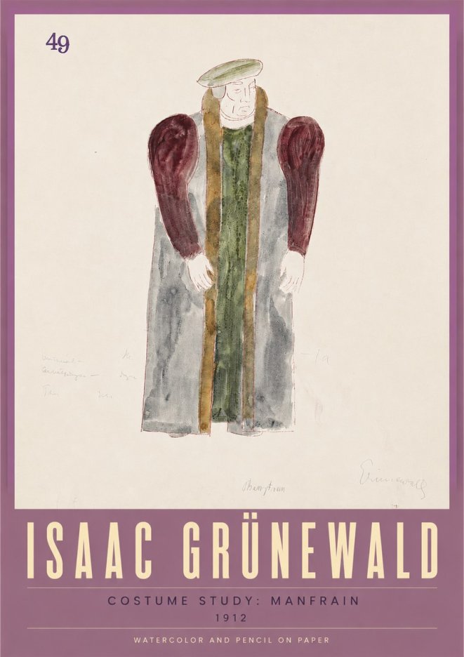 Isaac Grünewald Costume Study: Manfrain No3 - Póster