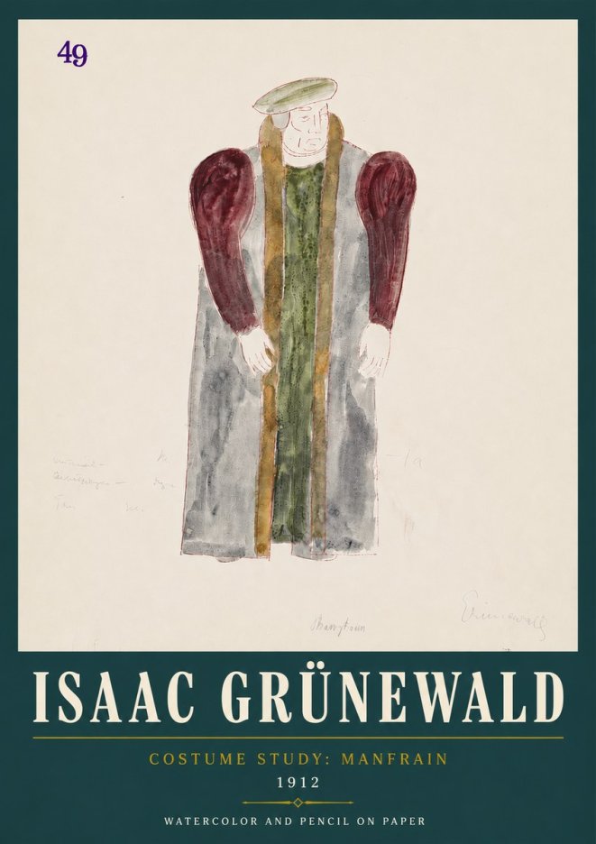 Isaac Grünewald Costume Study: Manfrain No4 - Póster