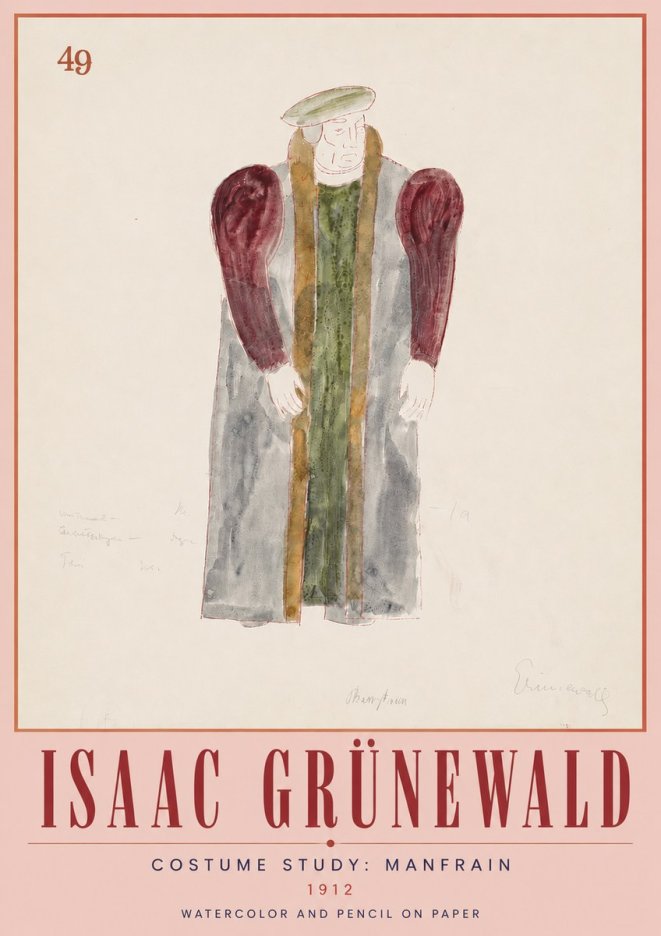 Isaac Grünewald Costume Study: Manfrain No5 - Póster