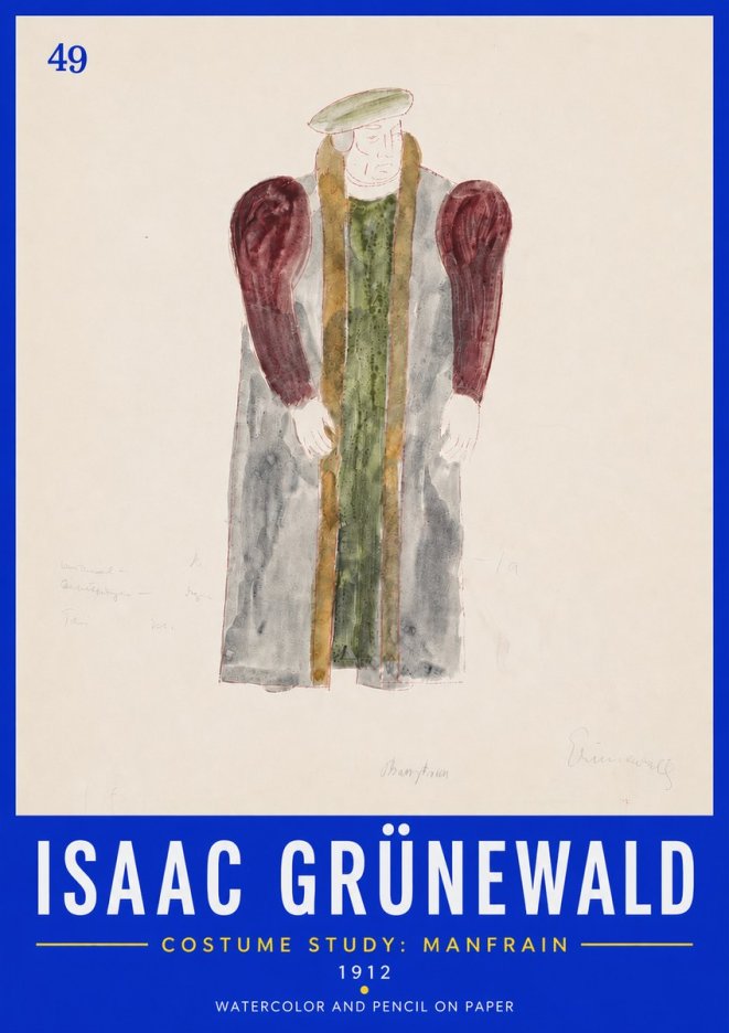 Isaac Grünewald Costume Study: Manfrain No6 - Póster