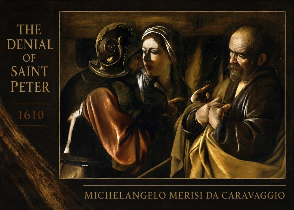 Michelangelo Merisi da Caravaggio The Denial of Saint Peter No2 - Póster