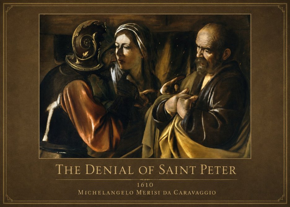 Michelangelo Merisi da Caravaggio The Denial of Saint Peter No6 - Póster
