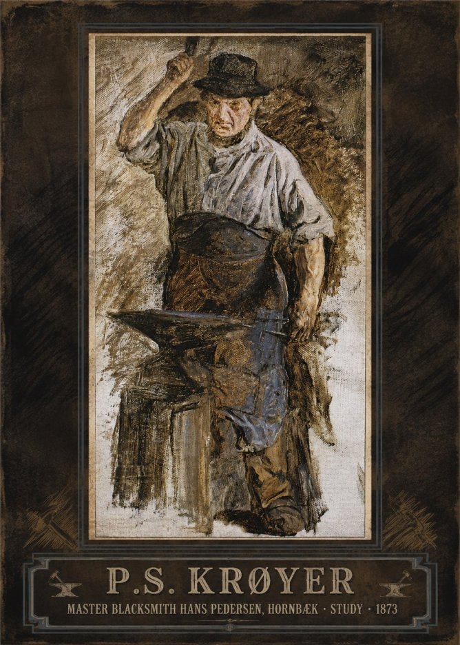 P.S. Krøyer Master Blacksmith Hans Pedersen, Hornbaek · Study · 1873 No5 - Póster