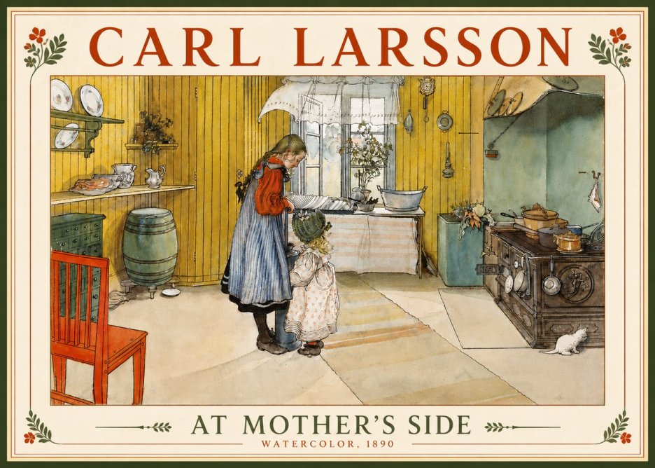 Carl Larsson At Mother's Side No6 - Póster
