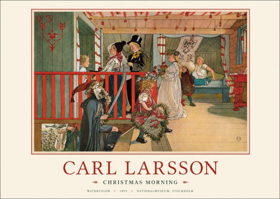 Carl Larsson Children Bringing Flowers No3 - Póster