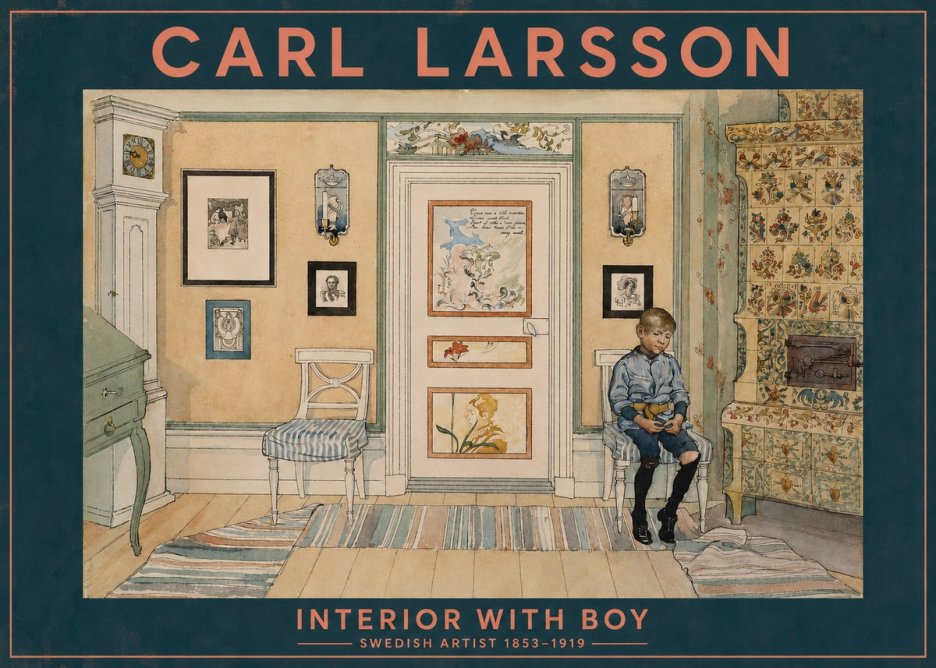 Carl Larsson Interior with Boy No2 - Póster