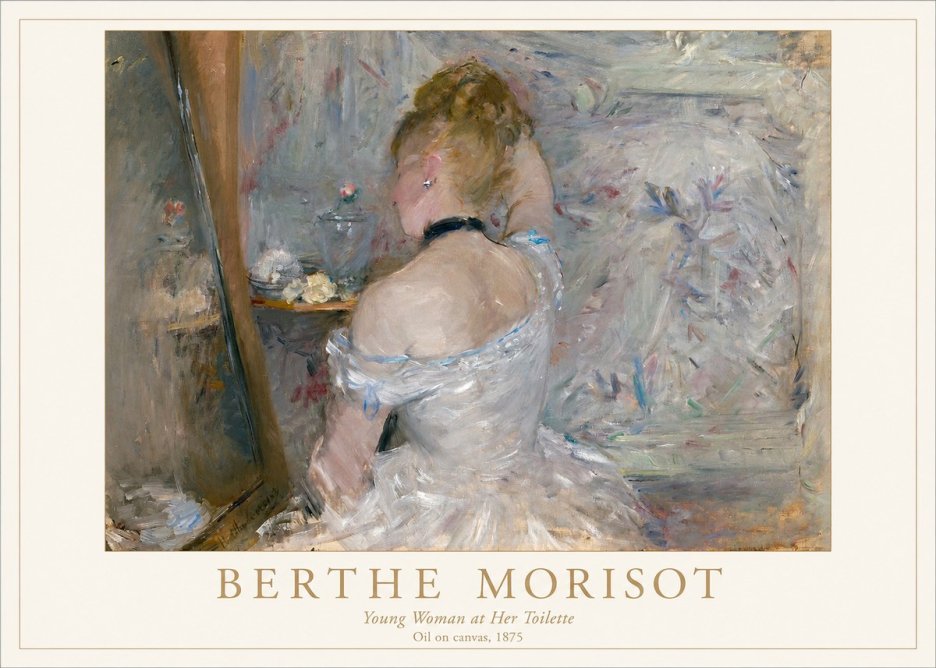 Berthe Morisot Young Woman at Her Toilette No1 - Póster
