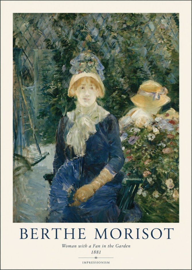 Berthe Morisot Young Woman with a Fan II No2 - Póster