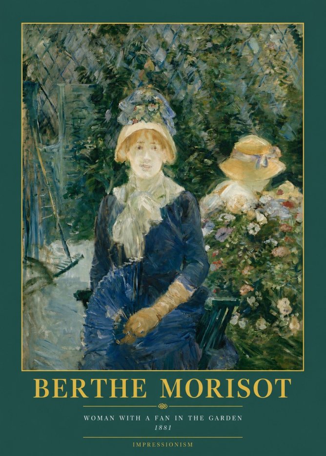 Berthe Morisot Young Woman with a Fan II No3 - Póster
