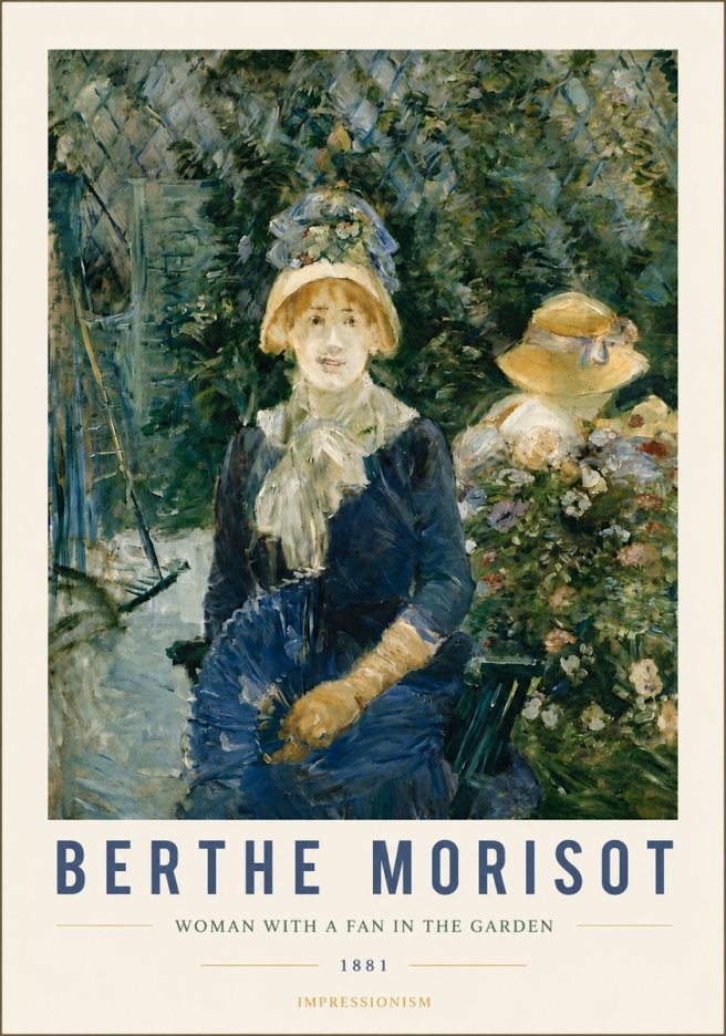 Berthe Morisot Young Woman with a Fan II No5 - Póster