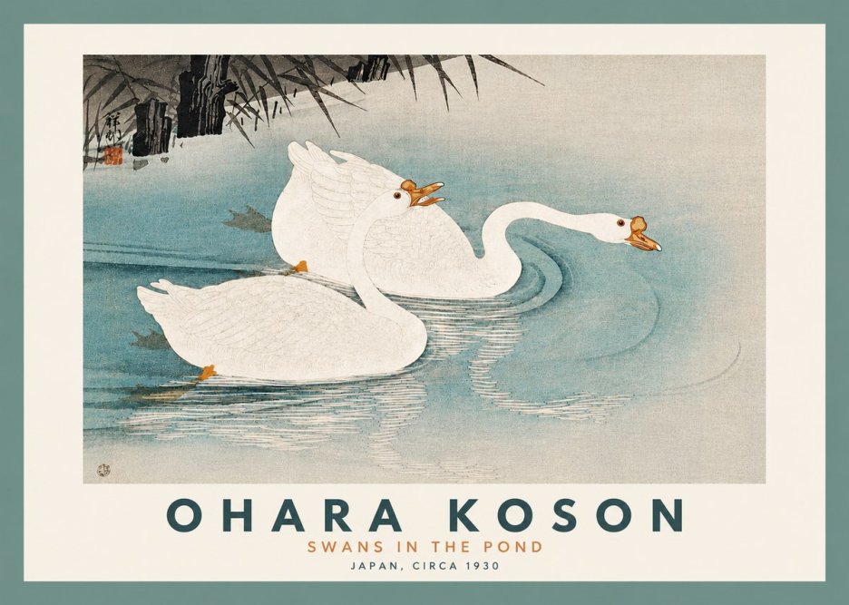 Ohara Koson Two Swans No5 - Póster