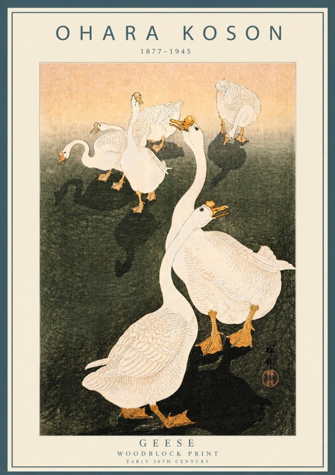 Ohara Koson Geese No3 - Póster