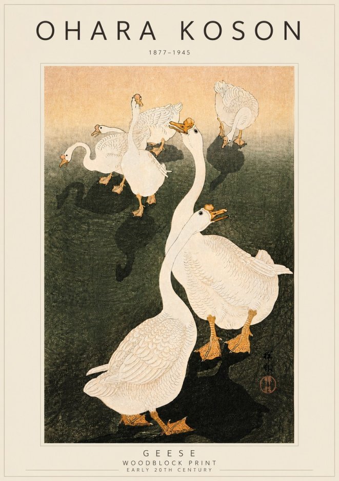 Ohara Koson Geese No4 - Póster