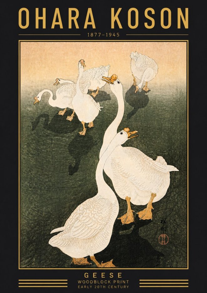 Ohara Koson Geese No5 - Póster