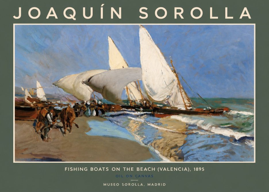 Sorolla Fishing Boats on the Beach (Valencia), 1895 No5 - Póster
