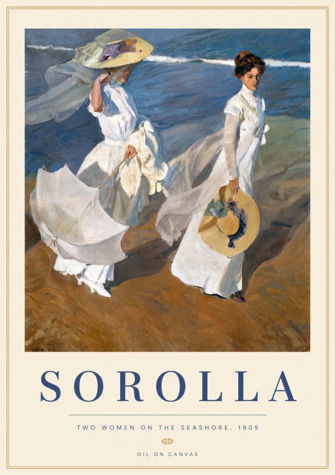 Sorolla Two Women on the Seashore, 1909 No3 - Póster