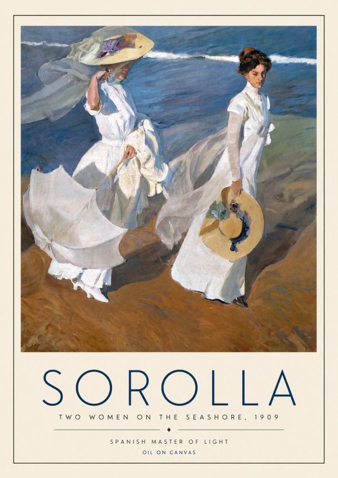 Sorolla Two Women on the Seashore, 1909 No5 - Póster