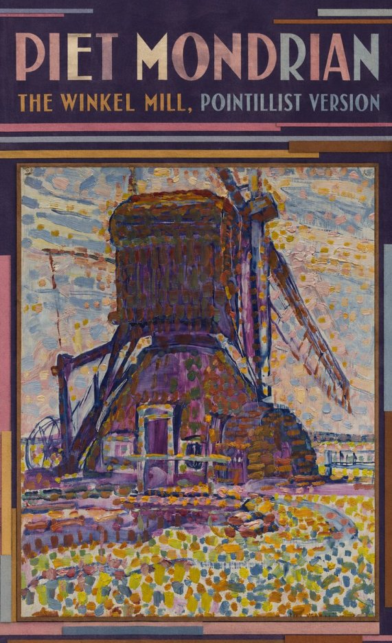 Piet Mondrian The Winkel Mill, Pointillist Version No6 - Póster