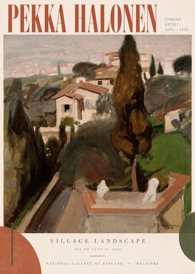 Pekka Halonen Village Landscape No3 - Póster