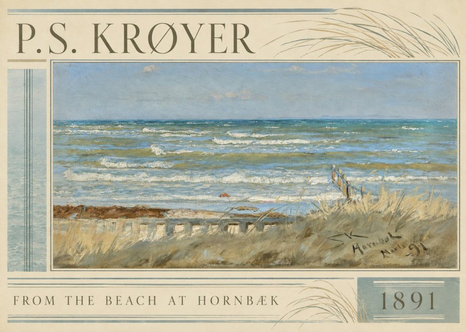 P.S. Krøyer From the Beach at Hornbæk · 1891 No2 - Póster