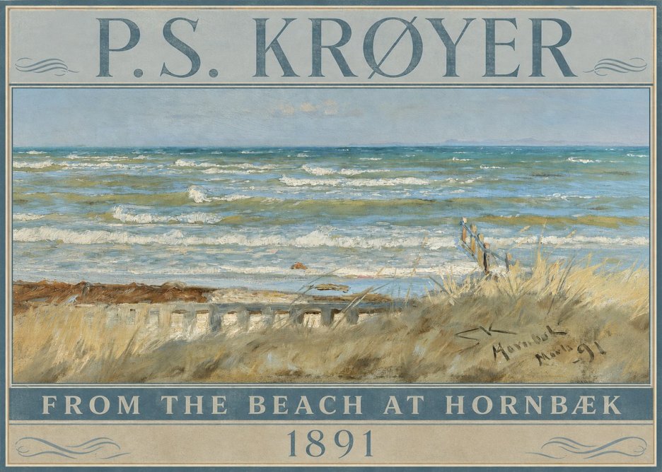 P.S. Krøyer From the Beach at Hornbæk · 1891 No4 - Póster