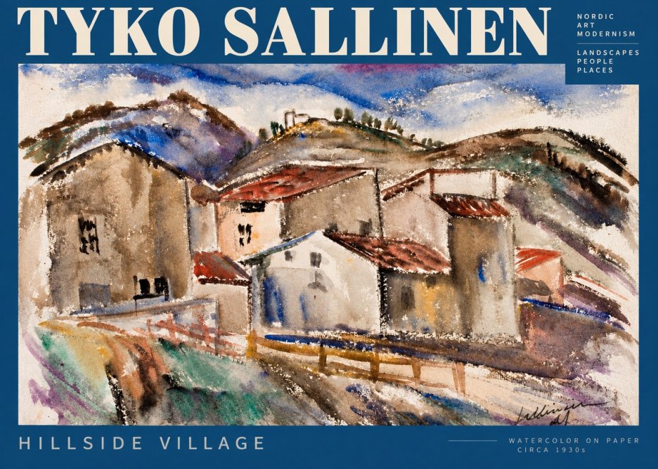 Tyko Sallinen Hillside Village No2 - Póster