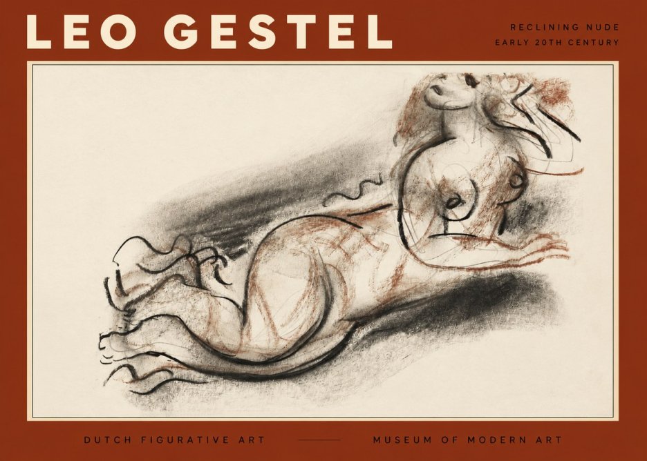 Leo Gestel Reclining Nude No2 - Póster