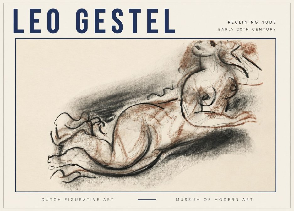 Leo Gestel Reclining Nude No3 - Póster