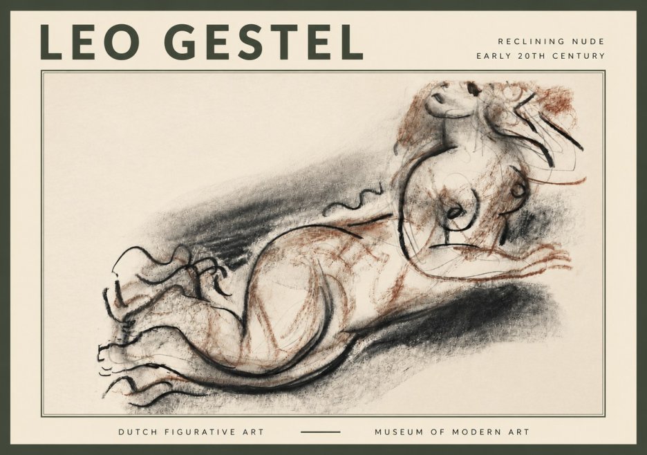 Leo Gestel Reclining Nude No4 - Póster