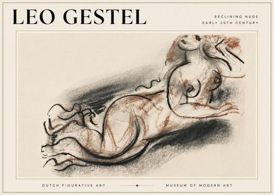 Leo Gestel Reclining Nude No6 - Póster