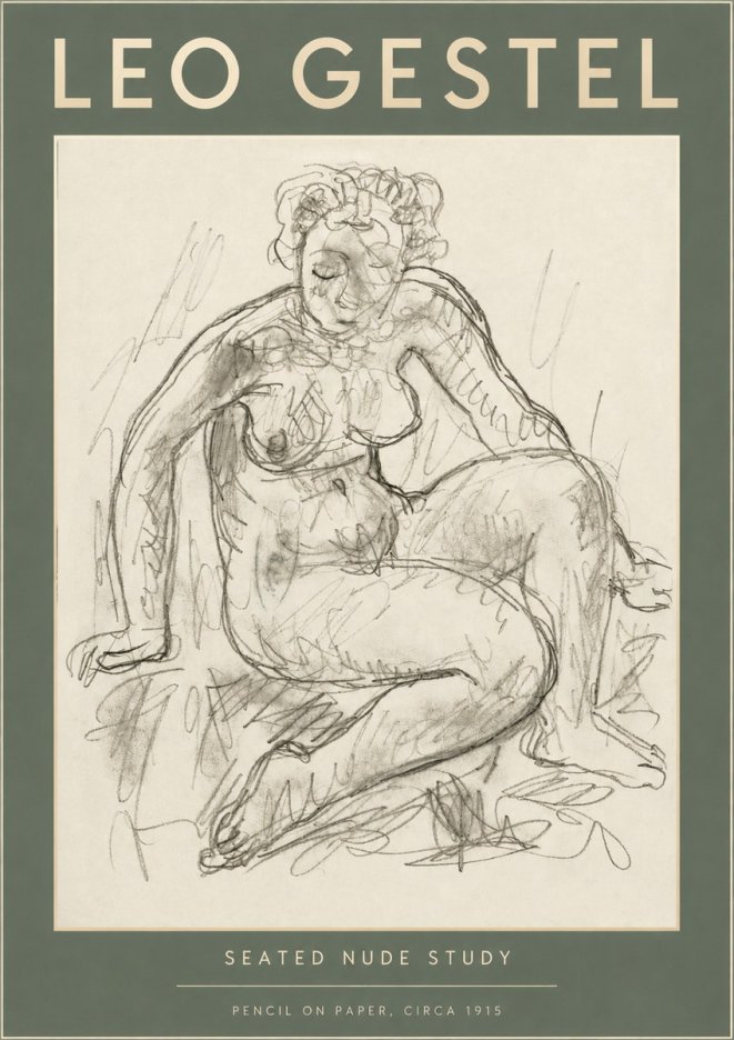 Leo Gestel Seated Nude Study No2 - Póster