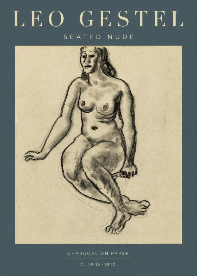 Leo Gestel Seated Nude No2 - Póster