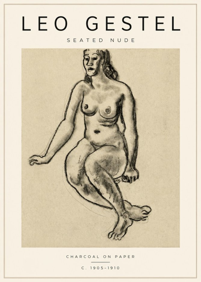 Leo Gestel Seated Nude No3 - Póster