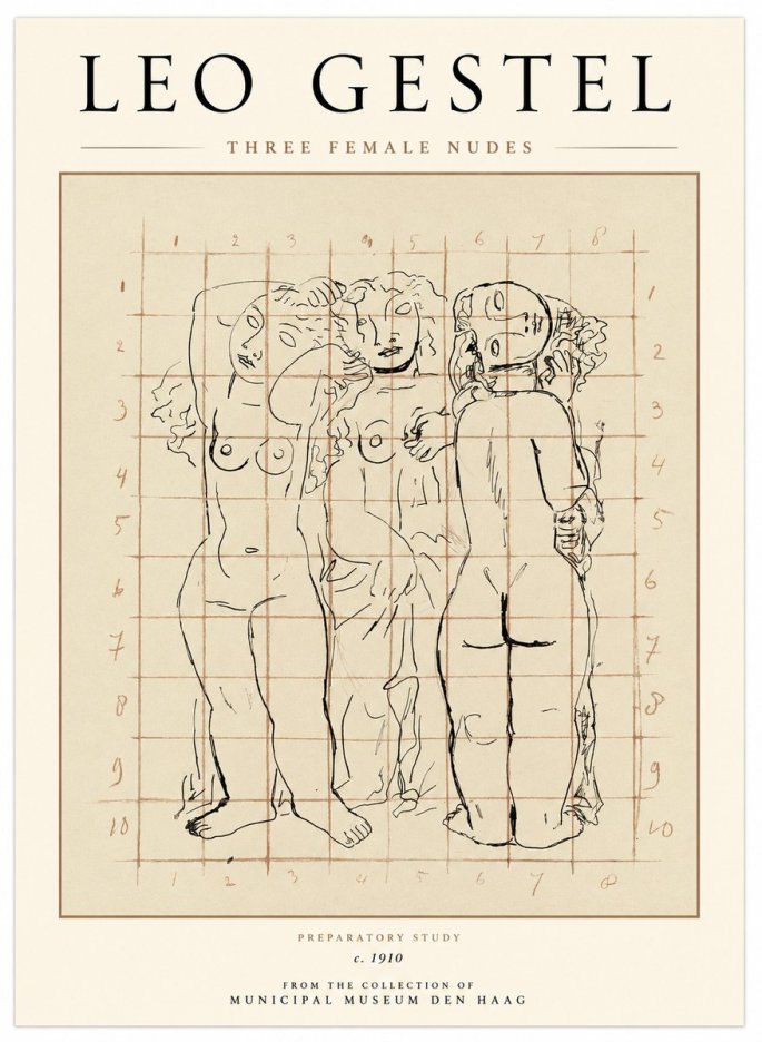 Leo Gestel Three Female Nudes No1 - Póster