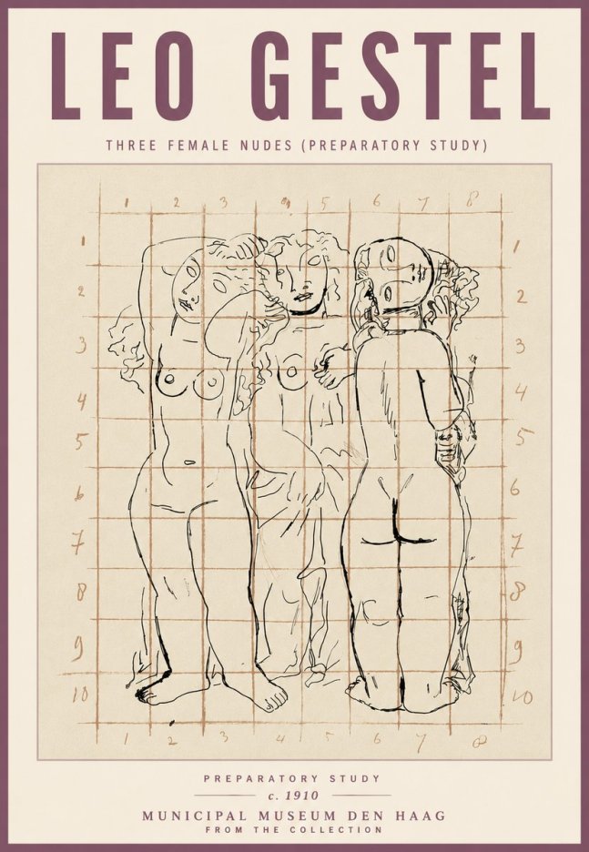 Leo Gestel Three Female Nudes No5 - Póster