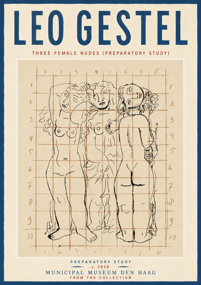Leo Gestel Three Female Nudes No6 - Póster