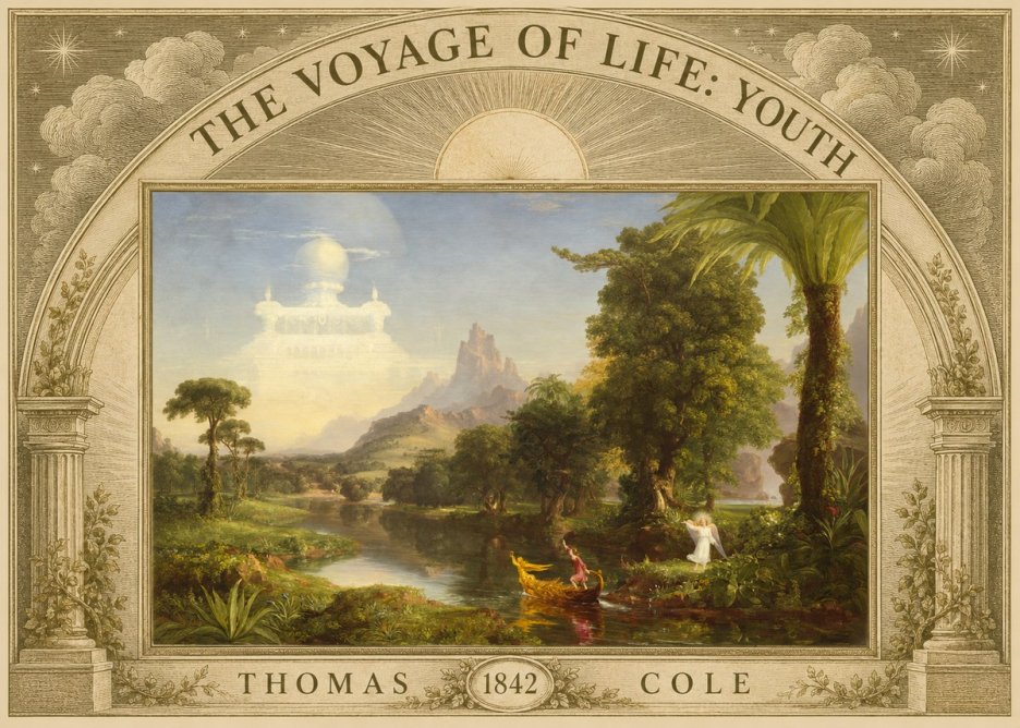 Thomas Cole The Voyage of Life: Youth I No3 - Póster