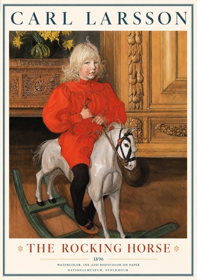 Carl Larsson The Rocking Horse No3 - Póster